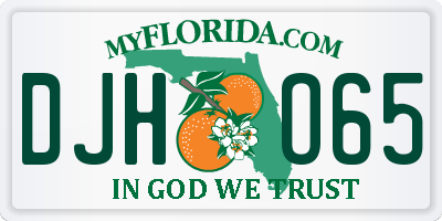 FL license plate DJHO65
