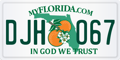 FL license plate DJHO67
