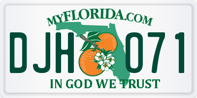 FL license plate DJHO71