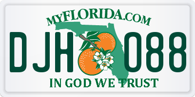 FL license plate DJHO88