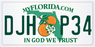 FL license plate DJHP34