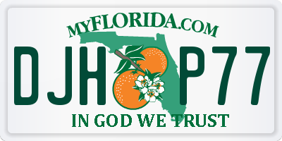 FL license plate DJHP77