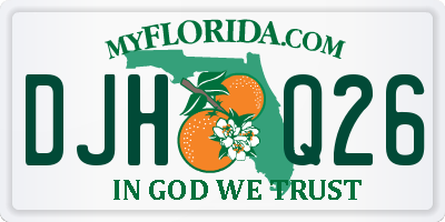 FL license plate DJHQ26