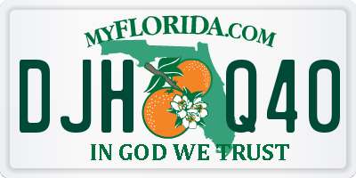 FL license plate DJHQ40