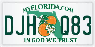 FL license plate DJHQ83