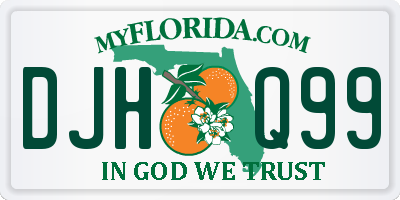 FL license plate DJHQ99