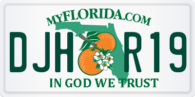 FL license plate DJHR19