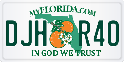 FL license plate DJHR40