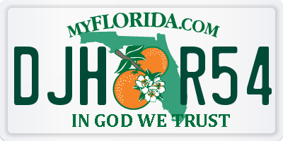 FL license plate DJHR54