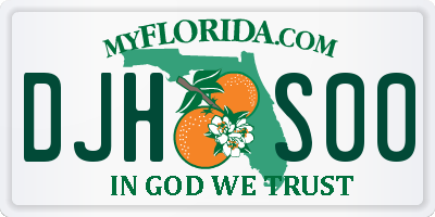 FL license plate DJHS00