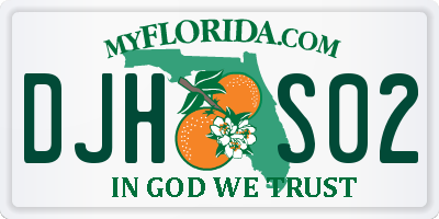 FL license plate DJHS02