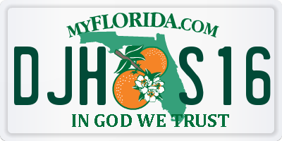 FL license plate DJHS16