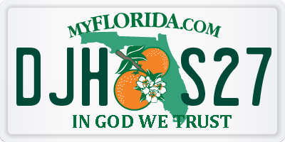 FL license plate DJHS27
