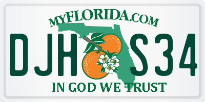 FL license plate DJHS34