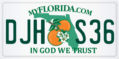 FL license plate DJHS36