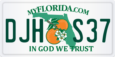 FL license plate DJHS37