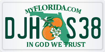 FL license plate DJHS38