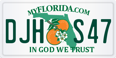 FL license plate DJHS47