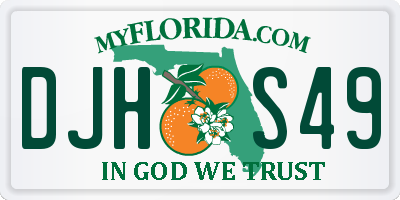 FL license plate DJHS49