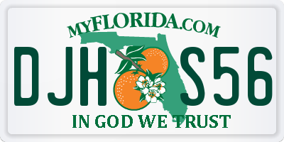 FL license plate DJHS56