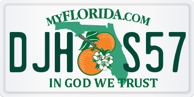 FL license plate DJHS57