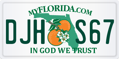 FL license plate DJHS67