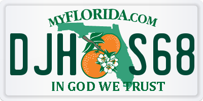 FL license plate DJHS68