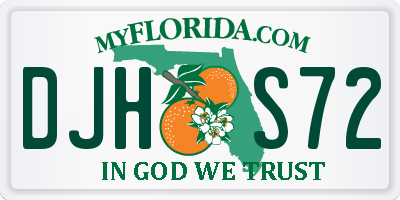 FL license plate DJHS72