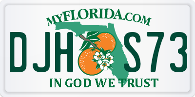FL license plate DJHS73