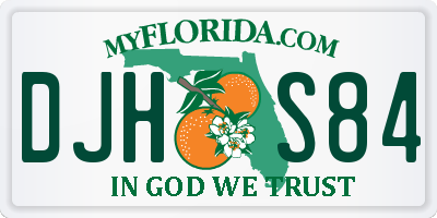 FL license plate DJHS84