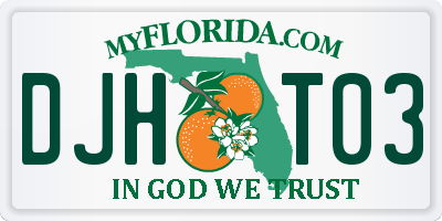 FL license plate DJHT03