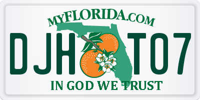 FL license plate DJHT07