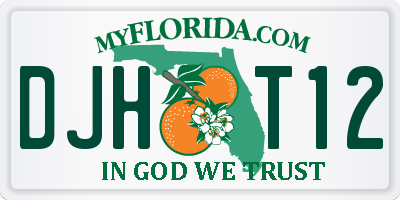 FL license plate DJHT12