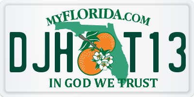 FL license plate DJHT13