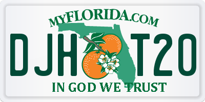 FL license plate DJHT20