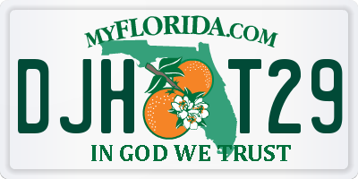 FL license plate DJHT29