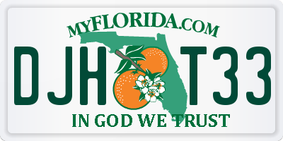 FL license plate DJHT33