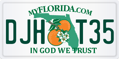 FL license plate DJHT35