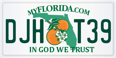 FL license plate DJHT39