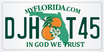 FL license plate DJHT45