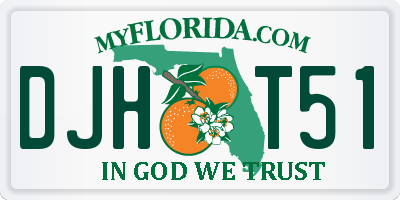 FL license plate DJHT51