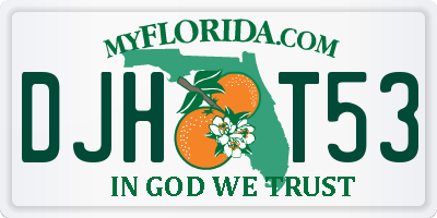 FL license plate DJHT53