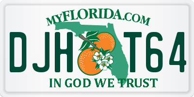 FL license plate DJHT64