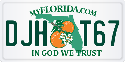 FL license plate DJHT67