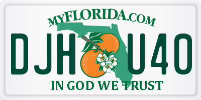 FL license plate DJHU40