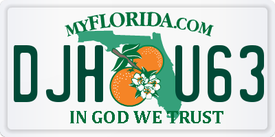 FL license plate DJHU63