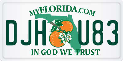 FL license plate DJHU83