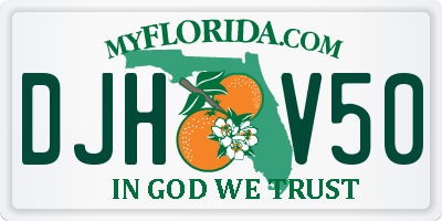 FL license plate DJHV50