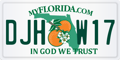 FL license plate DJHW17