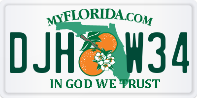 FL license plate DJHW34